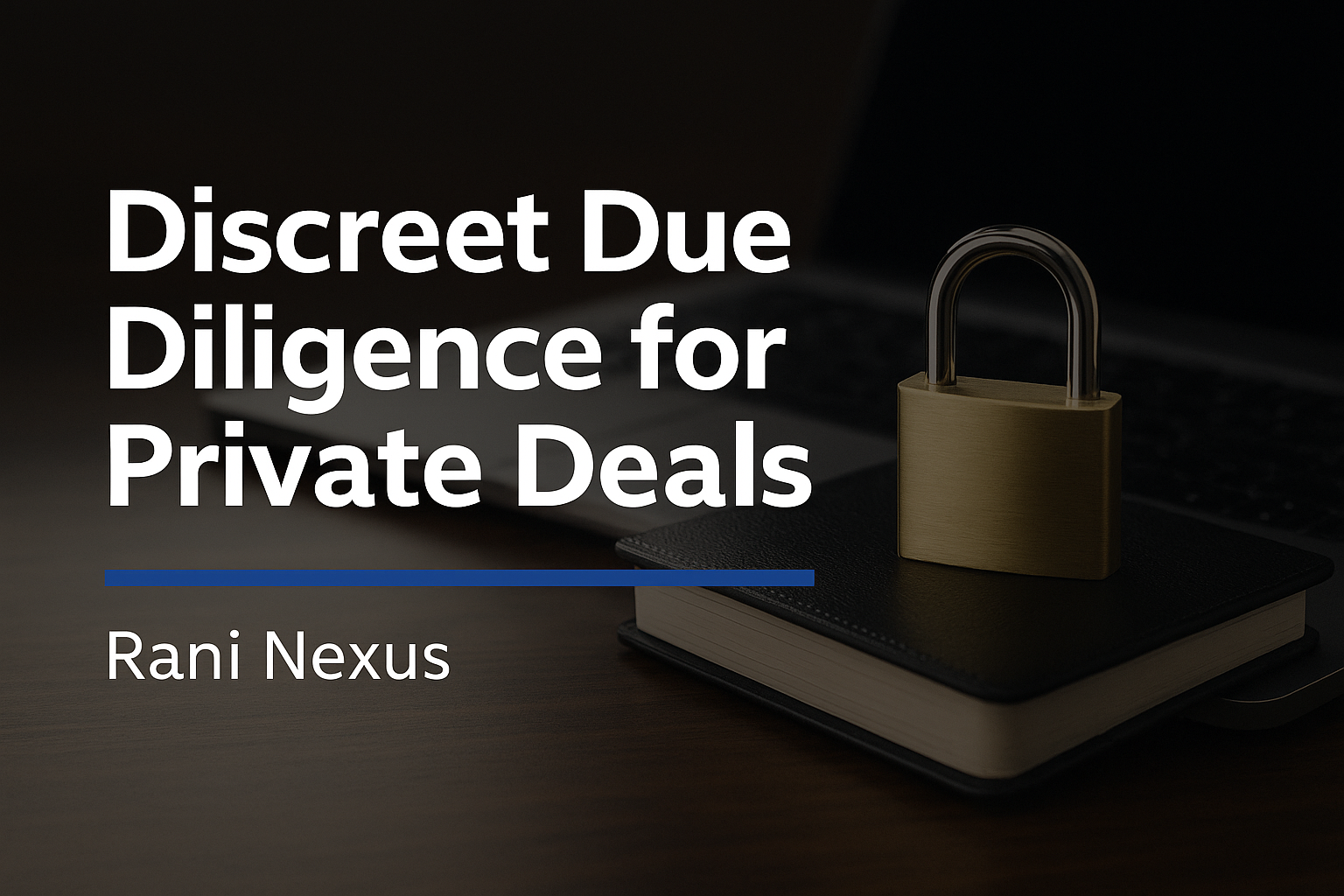 Discreet due diligence for private deals with padlock and notebook on desk – Rani Nexus